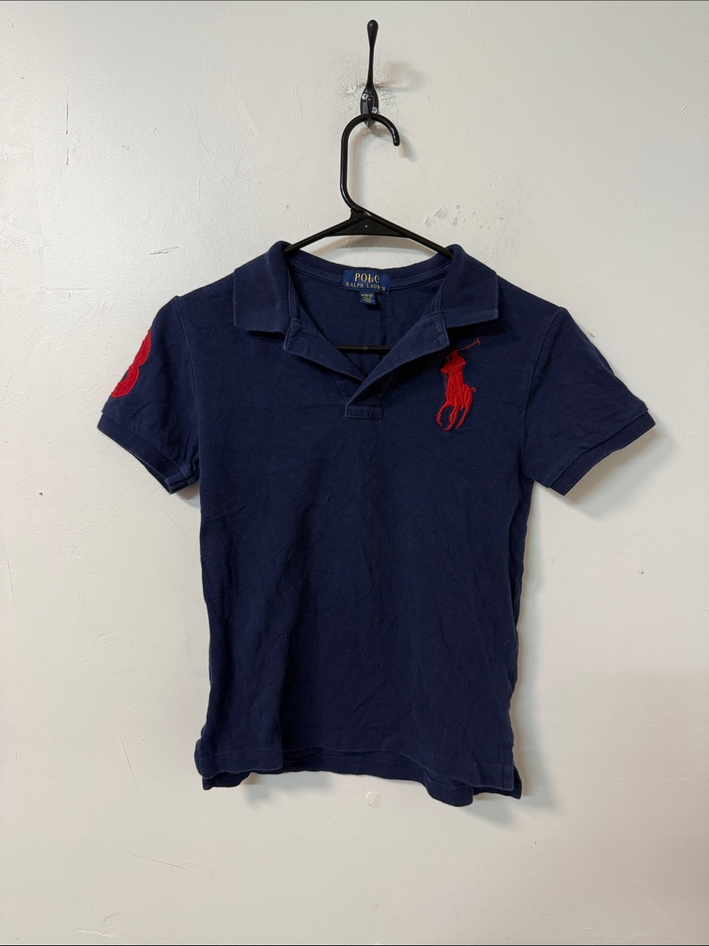 Polo by Ralph Lauren Navy Short Sleeve Polo with Red Pony
